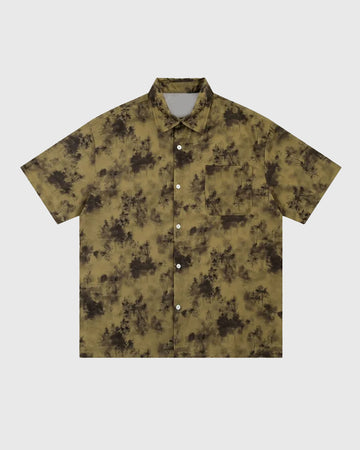 Camicia a maniche corte con stampa festiva Tie-dye