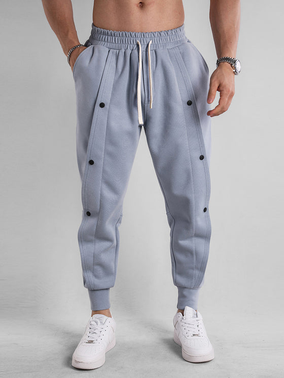 Loose Fit Tapered Sweatpant Button Jogger - Ahaselected