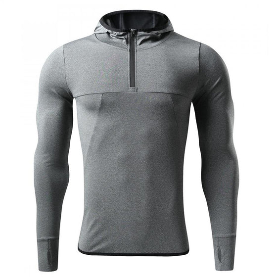 Men’s Long-Sleeve Hooded Active T-Shirt - Ahaselected