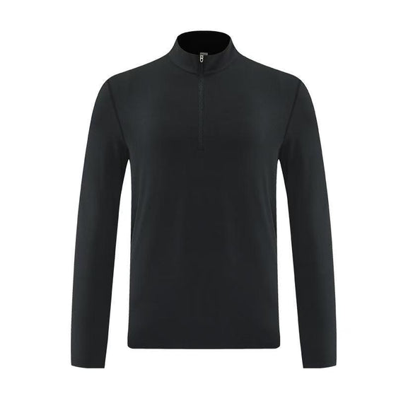 Men’s Half-Zip Stand Collar Long-Sleeve Training Top - Ahaselected