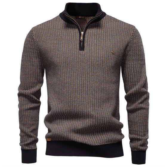 Thickened Sweater Half Zip Collar Casual Sweater For Men - Ahaselected
