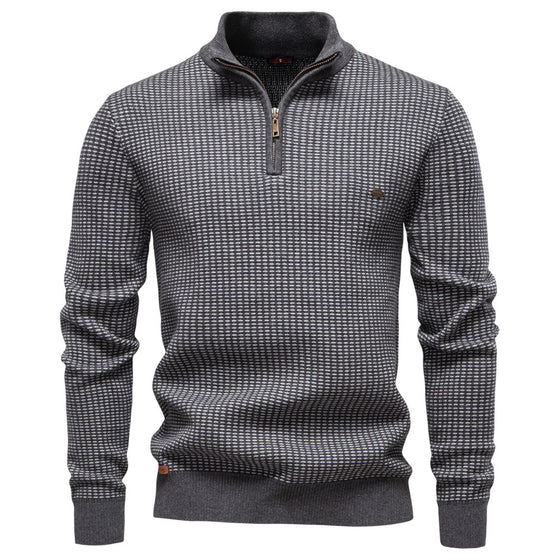 Thickened Sweater Half Zip Collar Casual Sweater For Men - Ahaselected