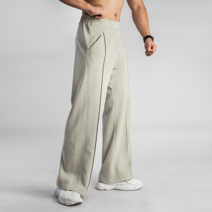 Men’s Mid-Rise Wide-Leg Casual Pants