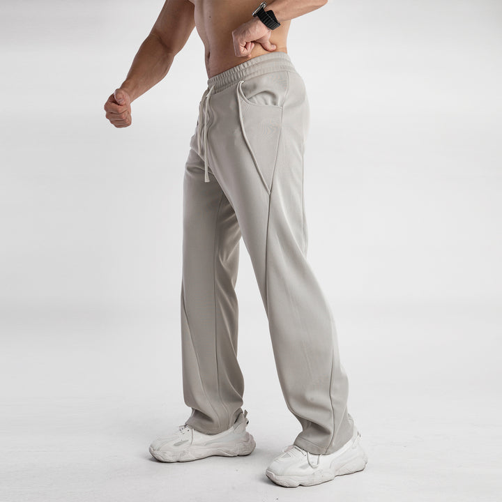 Men’s Casual Spliced Straight-Leg Sweatpants