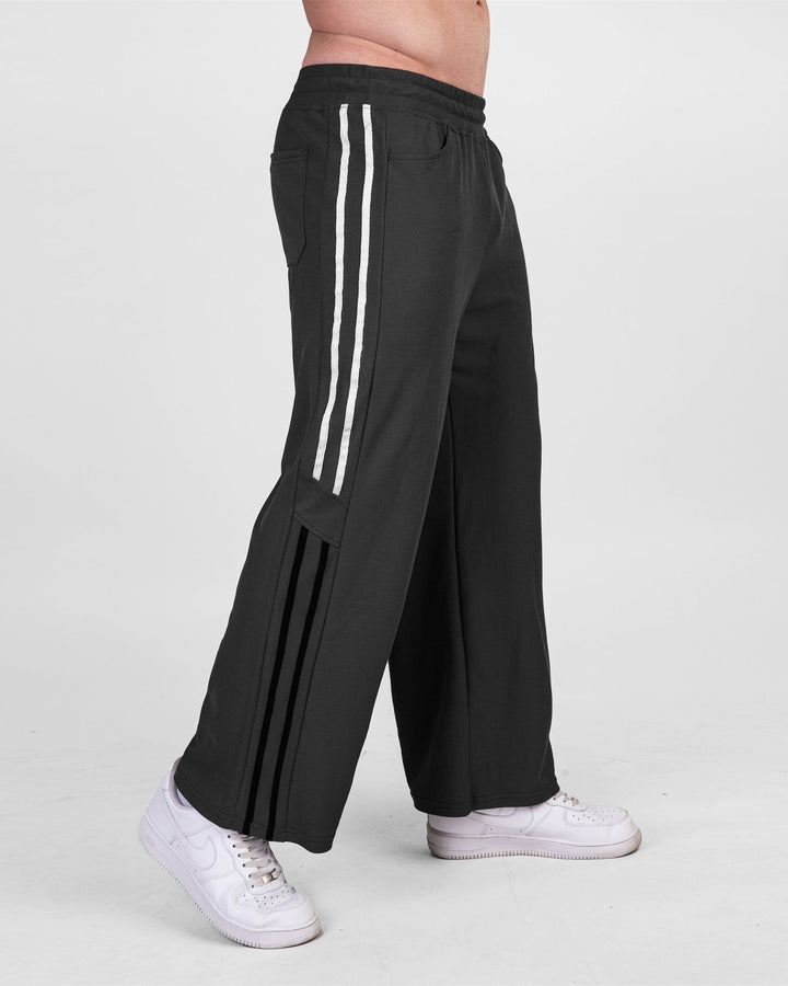 Men’s Casual Wide Leg Striped Loose Fit Sports Pants