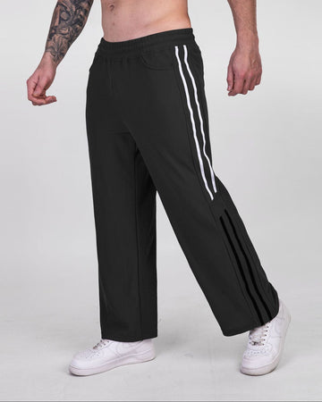 Men’s Casual Wide Leg Striped Loose Fit Sports Pants