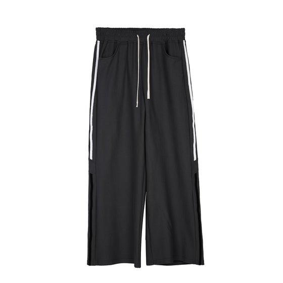 Men’s Casual Wide Leg Striped Loose Fit Sports Pants