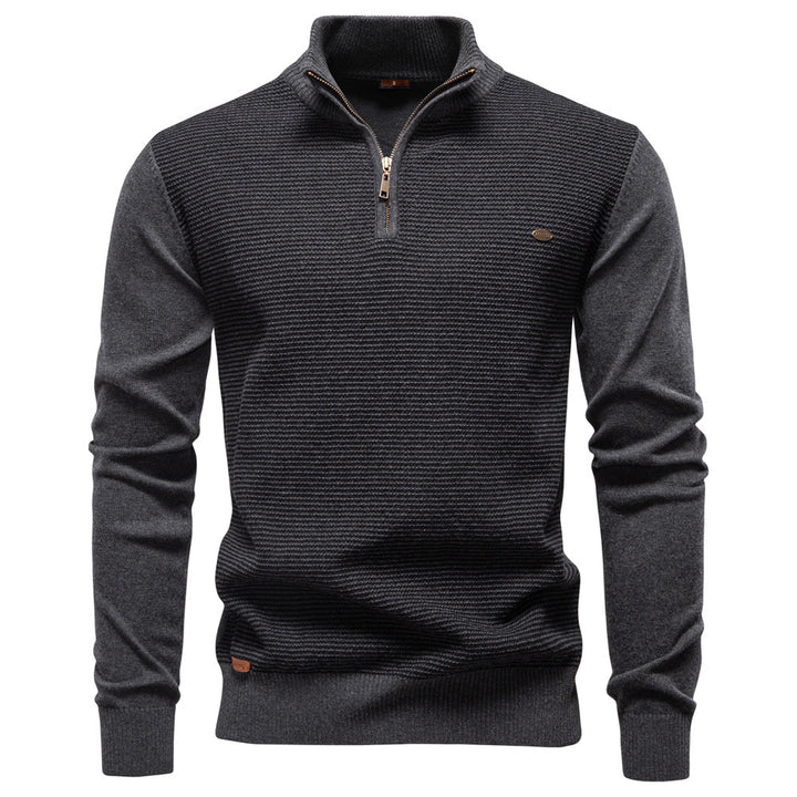 Men's Half-Zip Collar Cotton Sweater