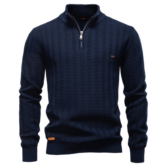 Men’s Textured Half-Zip Knit Sweater
