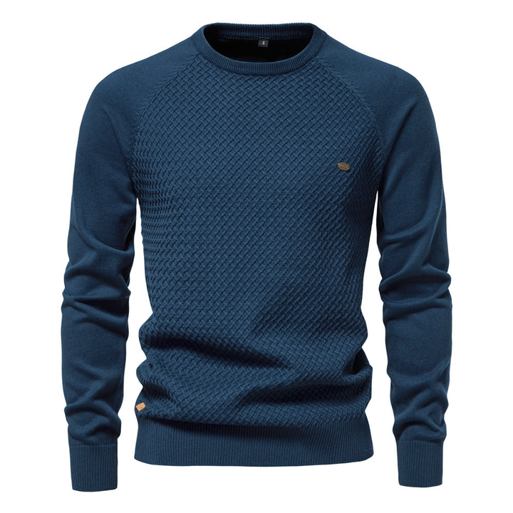 Classic Waffle Knit Crewneck Sweater