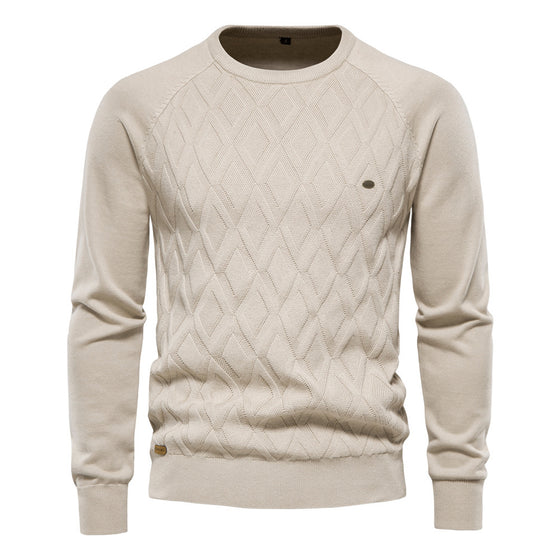 Diamond Knit Crew Sweater
