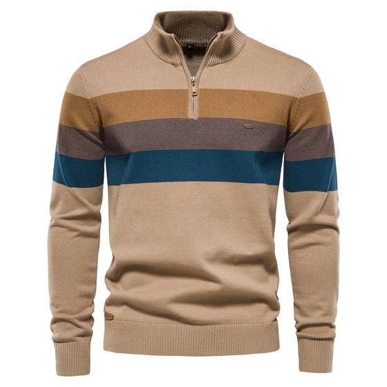 Classic Colorblock Half-Zip Sweater
