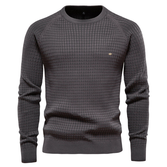 Classic Grid Crew Neck Sweater