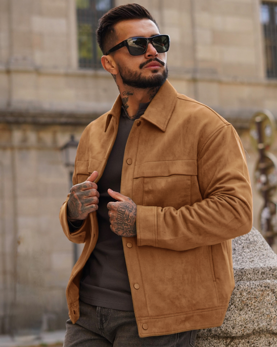 Metro Suede Utility Jacket - Ahaselected