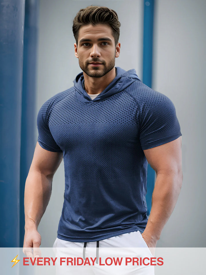 Men's Core Hooded Performance Shirt-Short Sleeve