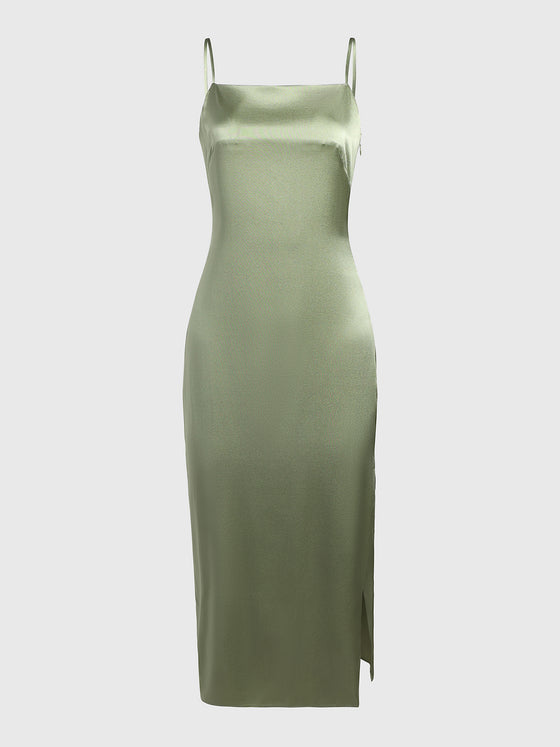 Sicily Mulberry Silk Cami Midi Graduation Dress - Ahaselected
