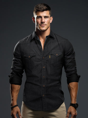 Langärmliges Jeanshemd