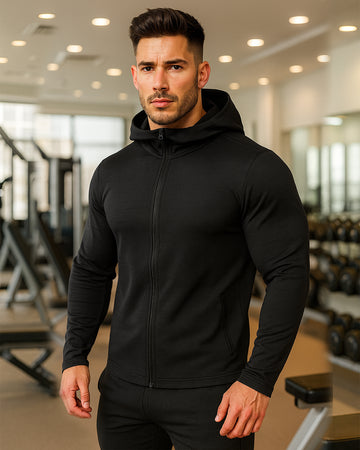 Athletic Slim-Fit Hooded Full Zip Jacket