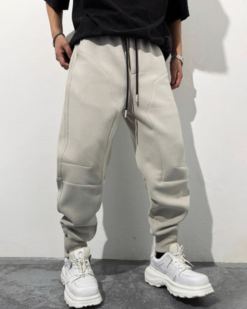 Stitchwork Button-Up Ankles Fleece Sweatpants