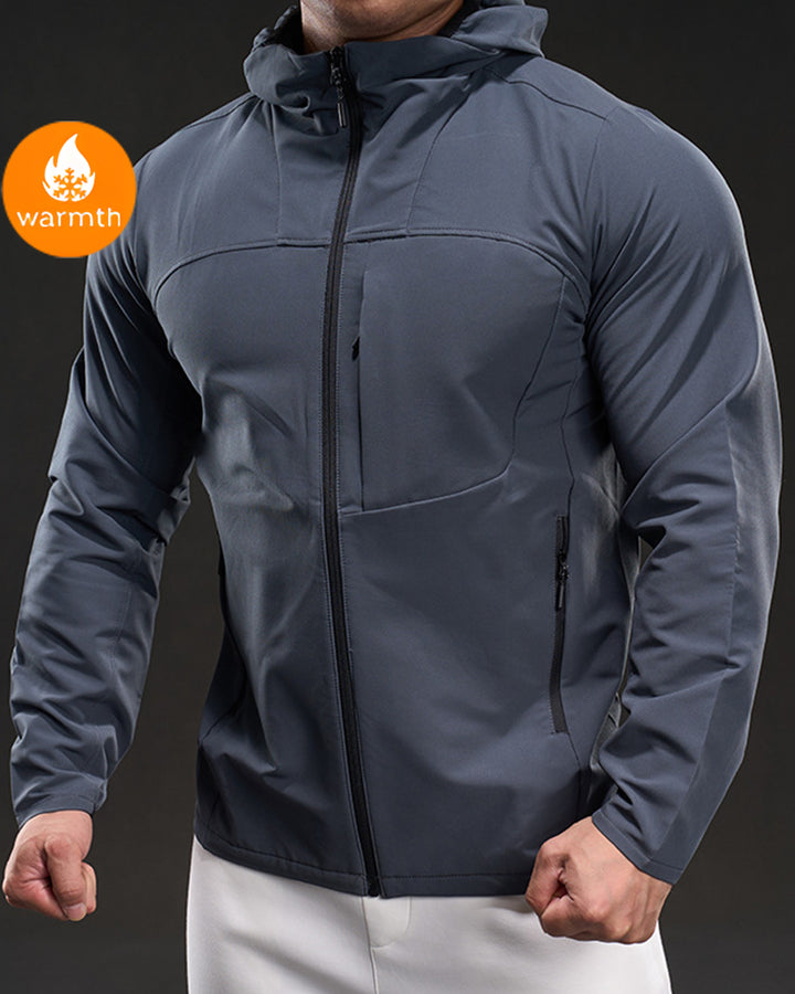 Fleece-Lined Athletic Hooded Full Zip Jacket