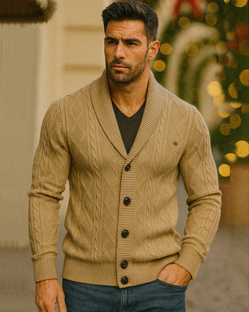 Strickjacke mit Schalkragen