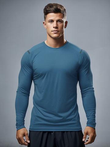 M's Everyday Long Sleeve Workout T-Shirt Crew Neck(Final Sale–No Return or Exchange)
