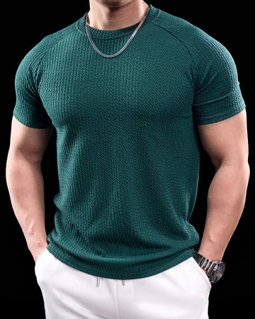 T-shirt a maniche corte con spalla tagliata e motivo a serpente