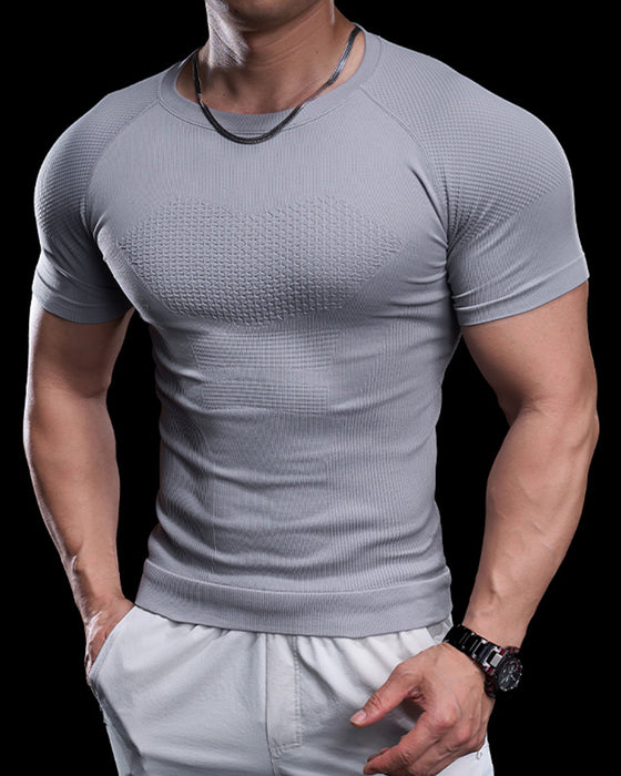 Seamless Quick-Dry Skinny Active Compression Tee New - Ahaselected