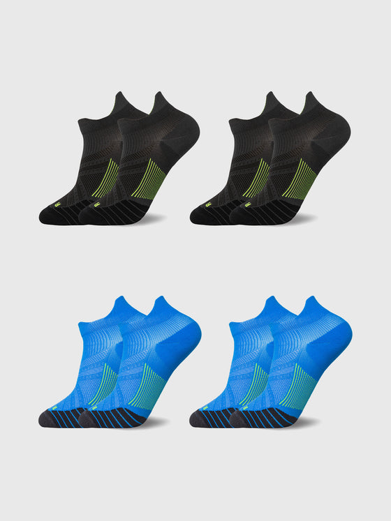 4 Pairs Compression Sock Low Cut With Arch Support Unisex Athletic - Ahaselected