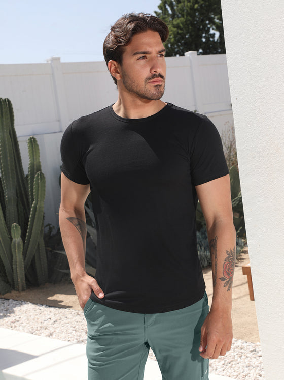 All Day Elite Curve-Hem Tee Short Sleeve New - Ahaselected