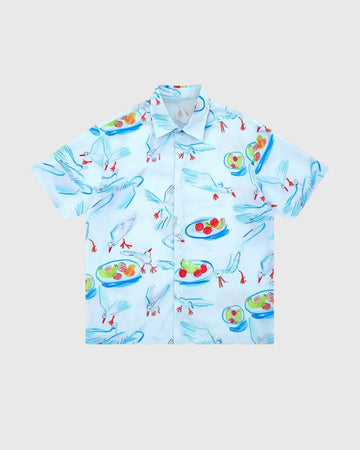 Camicia a maniche corte con stampa natalizia