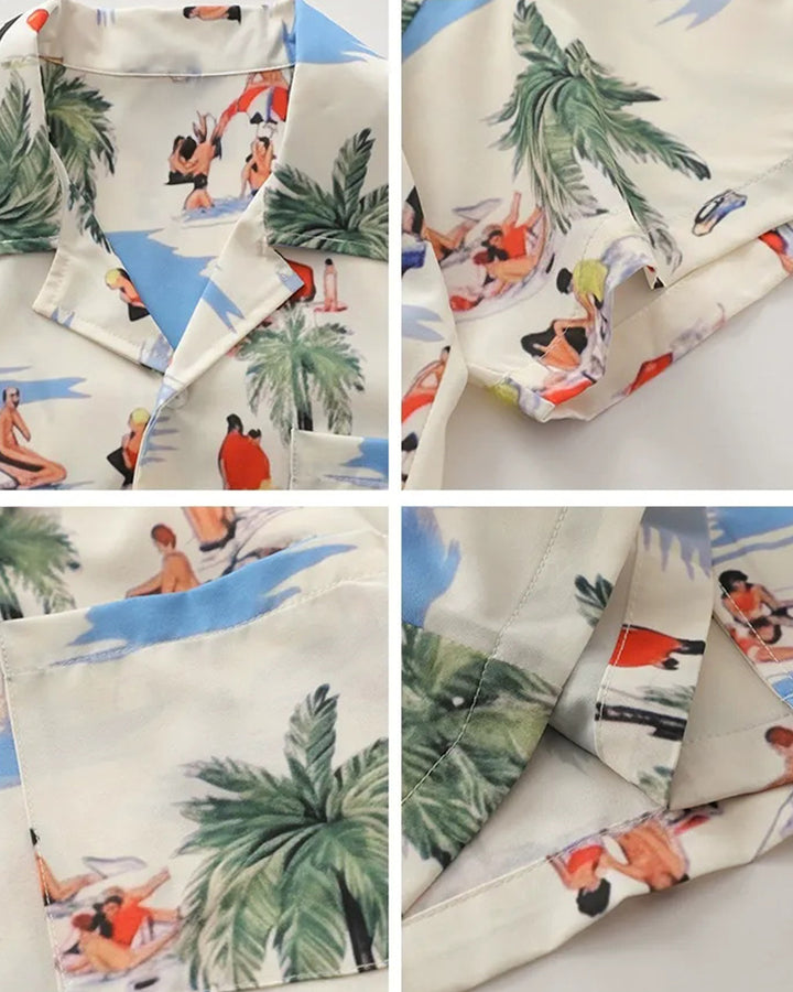 Camicia Havana a maniche corte con stampa festiva