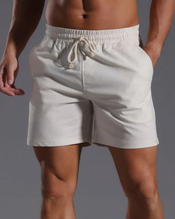 Men’s Cotton Linen Blend Drawstring Shorts