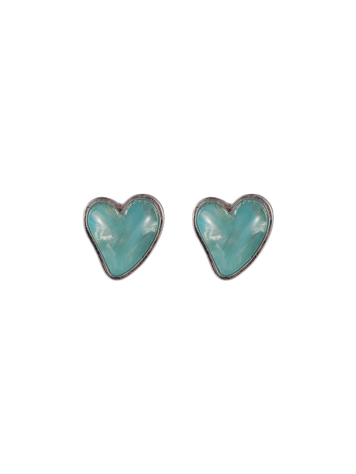 Heart-Shaped Gemstone Earrings