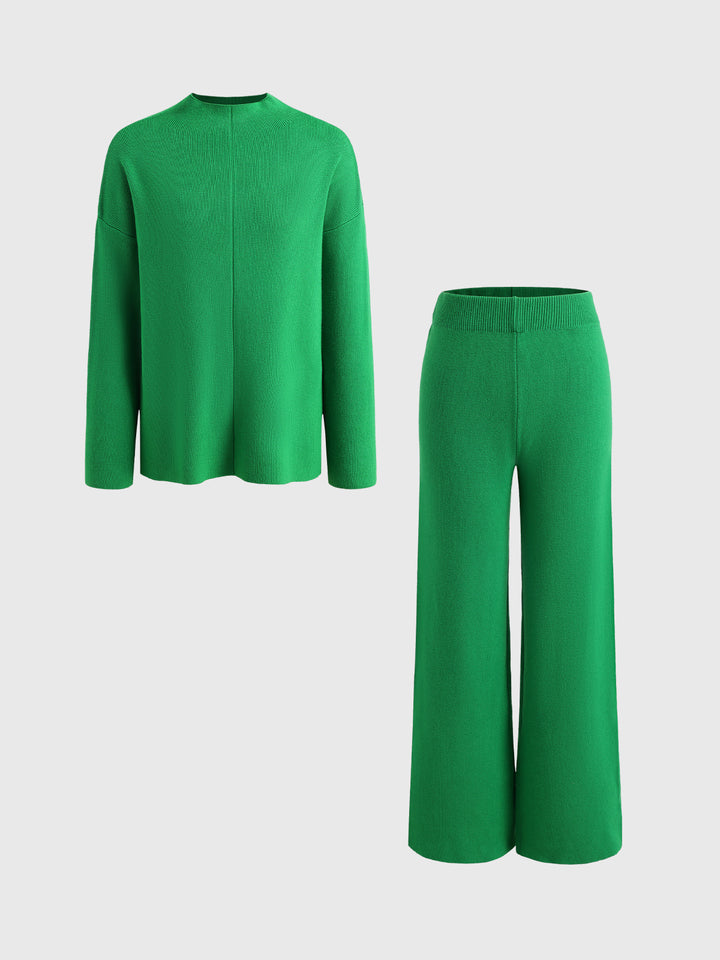 Ensemble décontracté ample pull et pantalon doux 2 pièces pour se détendre