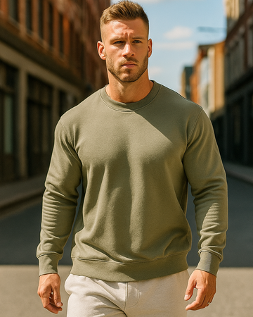 Essential Cotton Blend Comfort Crewneck Sweatshirt
