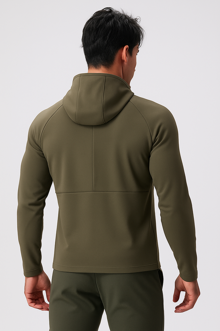 Felpa da uomo con cappuccio e mezza cerniera