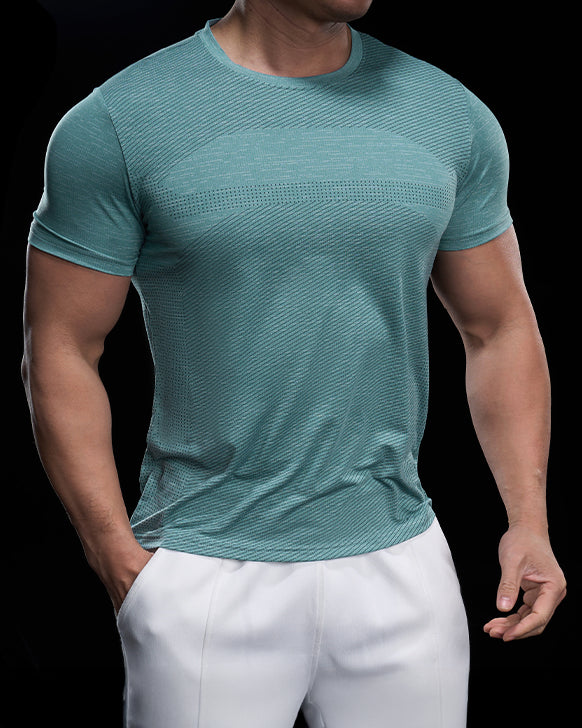 Quick Dry High Crewneck Short Sleeves Shirts