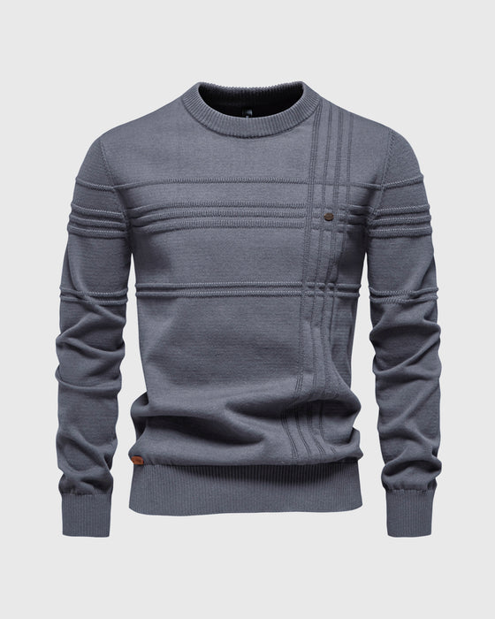 Crosshatch Crew Neck Sweater New - Ahaselected