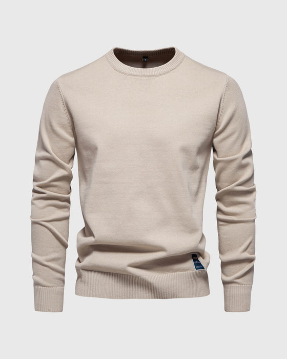 Ribbed Crew Neck Sweater New - Ahaselected