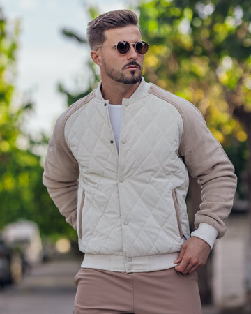 Veste Bomber Hybride à Panneaux