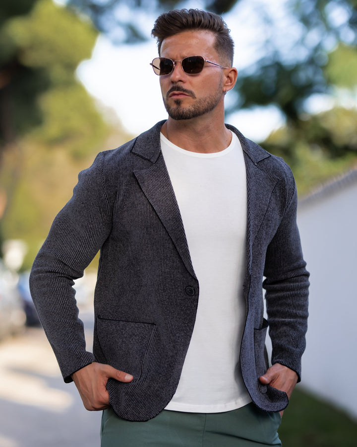 Blazer mi-lourd en maille extensible
