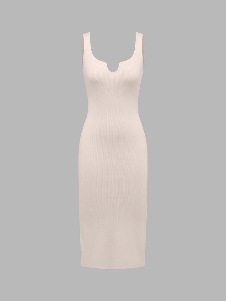 Robe à col en V avec bretelles