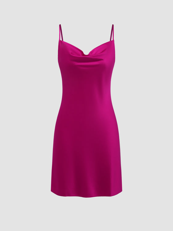 Une Rose Mulberry Silk Slip Mini Dress - Ahaselected