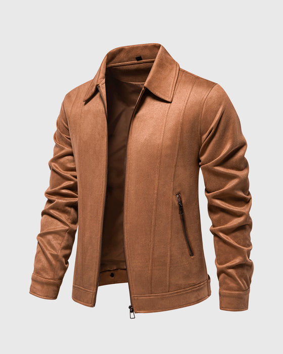 Timeless Suede Bomber Jacket - Ahaselected