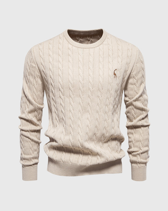 Giraffe Cable Knit Sweater New - Ahaselected