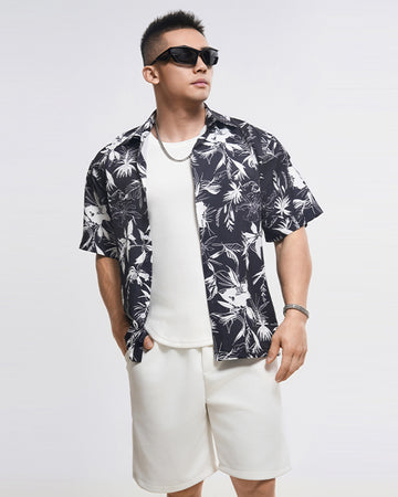 Camicia a maniche corte con stampa floreale Holiday New