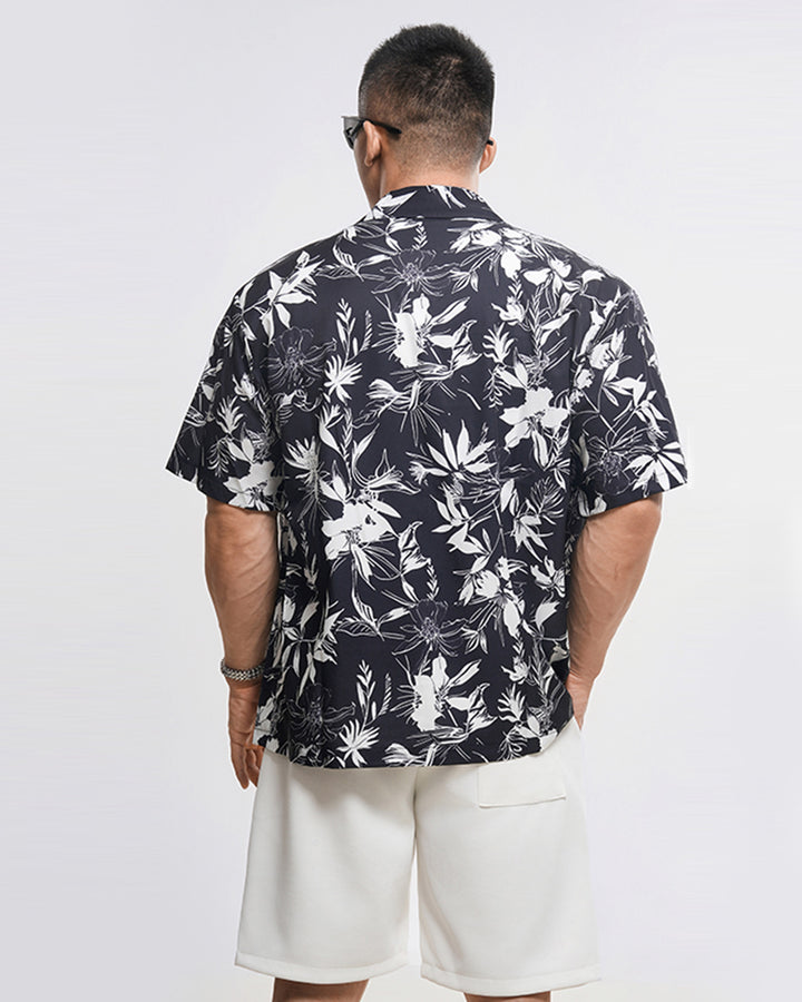 Camicia a maniche corte con stampa floreale Holiday New