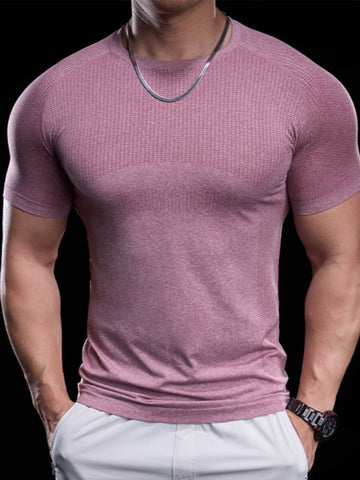 Seamless Waffle Knit Quick Dry Skinny Active Tee