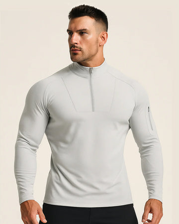 Men’s Half-Zip Stand Collar Woven Active Top(Final Sale–No Return or Exchange)